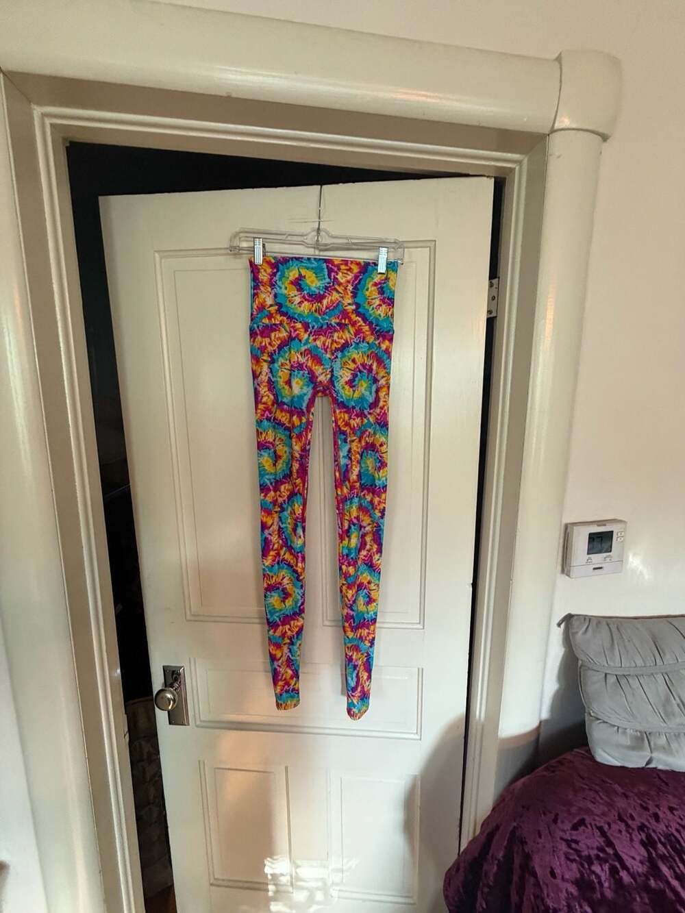 K-DEER Tie-Dye Print High-Waisted Leggings, Size Medium